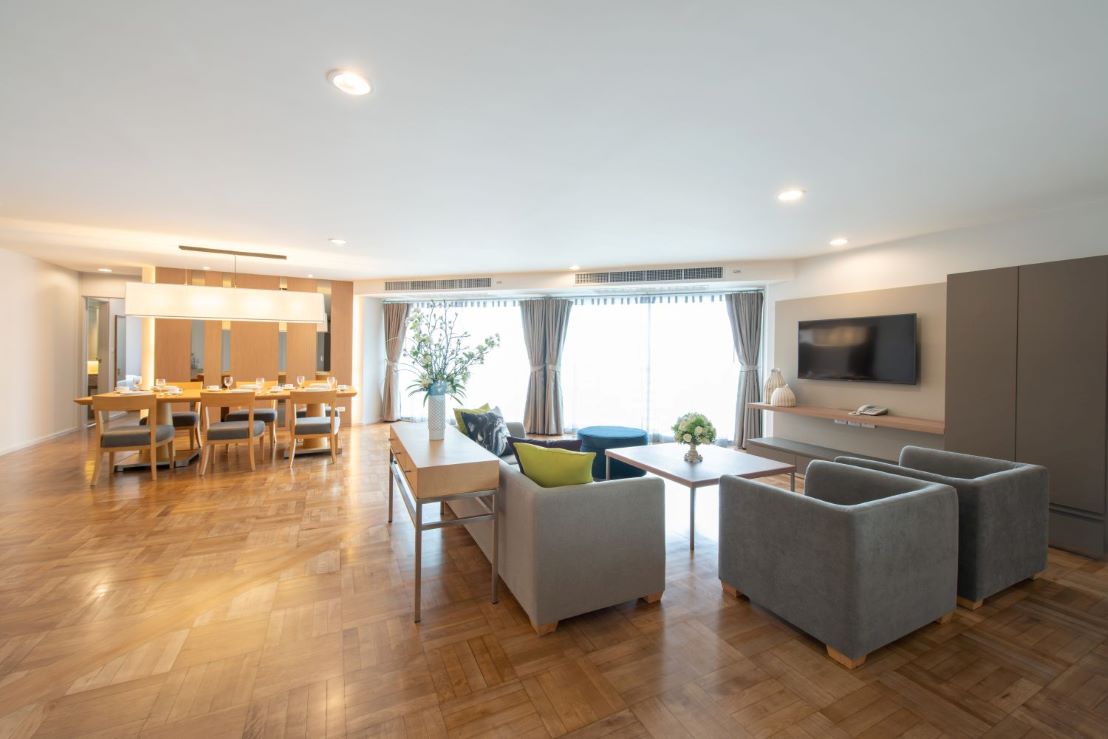 Spacious Bangkok Garden apartments offer plenty of room for active and growing families.